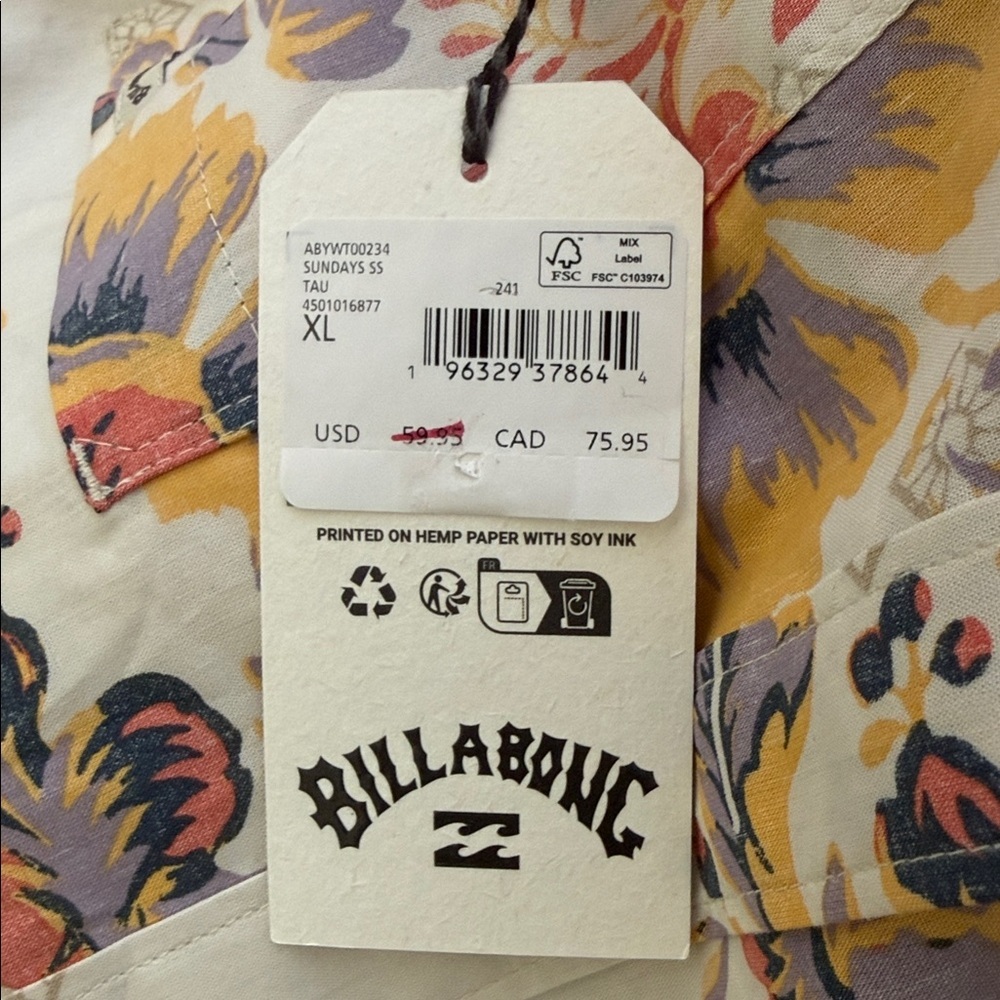 Billabong shirt NWT - Picture 6 of 8